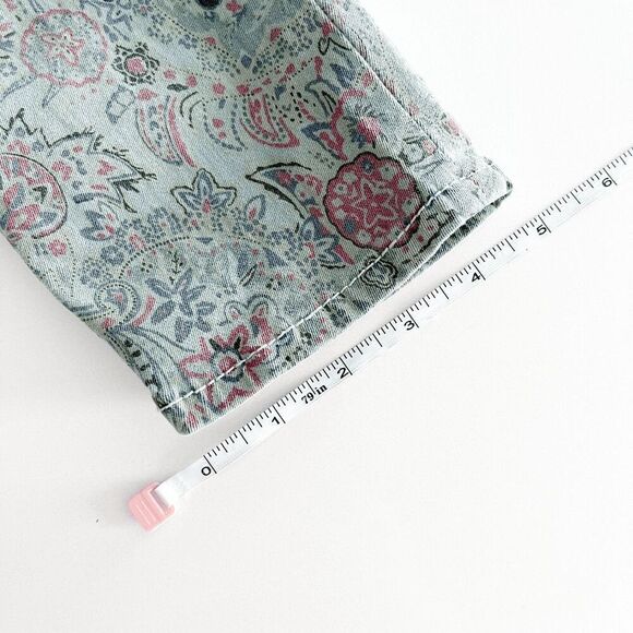 True Religion Womens Chrissy Mid-Rise Straight-Leg Skinny Fit Floral Jeans Green - Picture 8 of 10